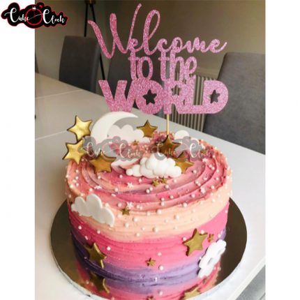 Shining Stars Cake With Golden Topper