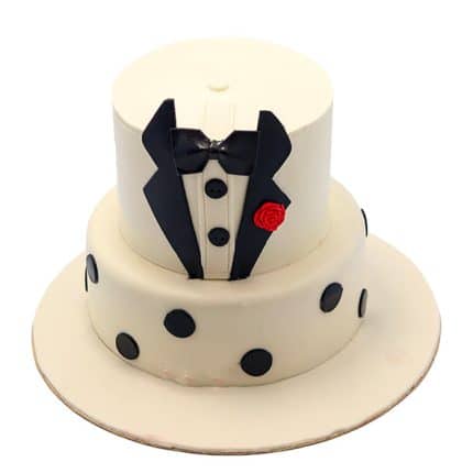 2 Tier white Shirt Fathers Day Cakes