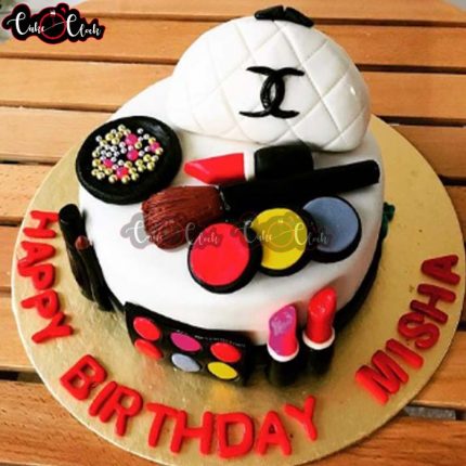 makeup theme cake