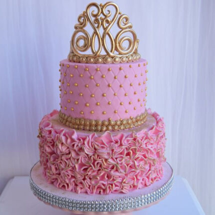 pink theme cake